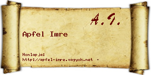 Apfel Imre névjegykártya